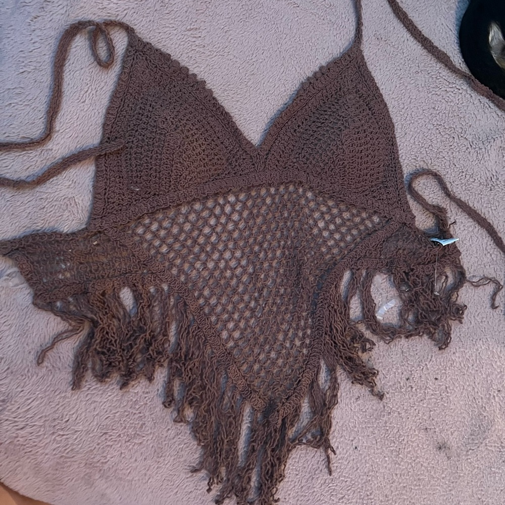 crochet shirt, flowy